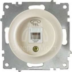 Механизм розетки телеф. 1-м СП Florence 1xRJ11 беж. 1E20601301 OneKeyElectro 2172792