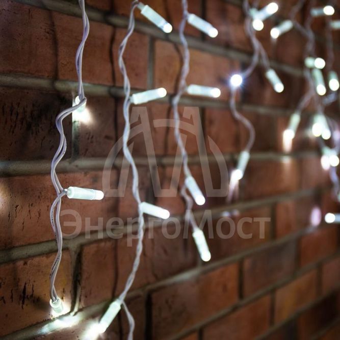 Гирлянда &amp;quot;Айсикл&amp;quot; (бахрома) 4.8х0.6м 176LED бел. 11Вт 230В IP65 провод бел. Neon-Night 255-137