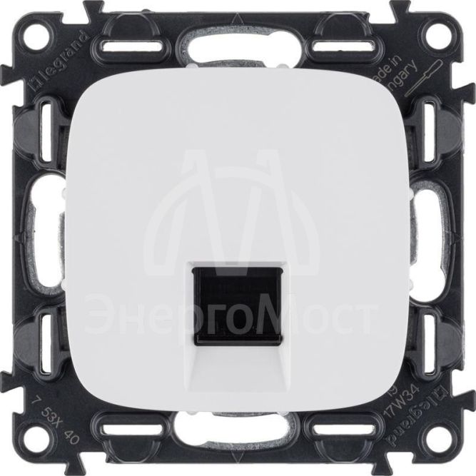 Механизм розетки комп. 1-м Valena Allure RJ45 CAT.5E UTP с лицевой панелью бел. Leg 753740