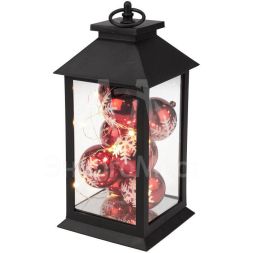 Фонарь декоративный с шариками черн. корпус 14х14х27см тепл. бел. Neon-Night 513-063