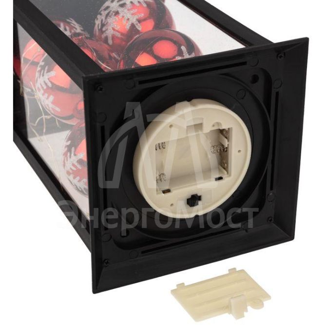 Фонарь декоративный с шариками черн. корпус 14х14х27см тепл. бел. Neon-Night 513-063