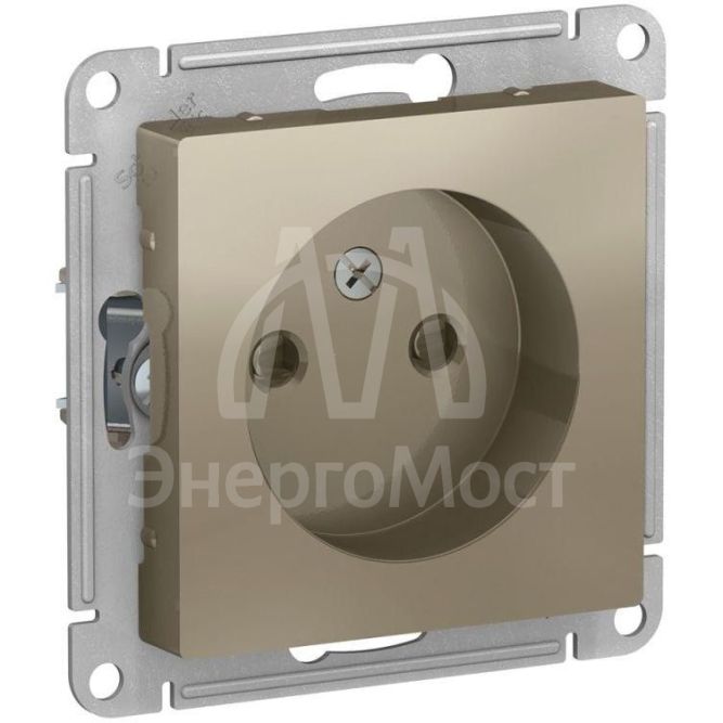 Механизм розетки 1-м СП AtlasDesign 16А без заземл. защ. шторки шампань SchE ATN000549