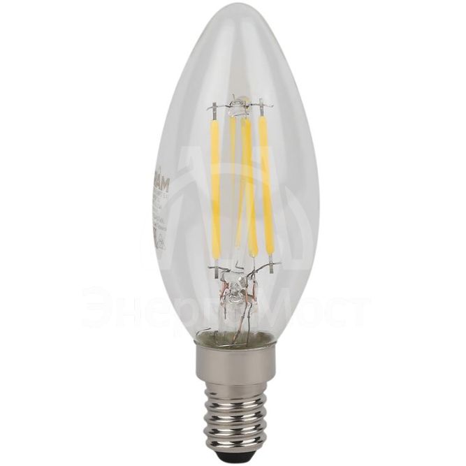 Лампа светодиодная филаментная LS CLB40 4W/840 230VFILCL 4Вт 4000К нейтр. бел. E14 470лм B угол пучка 300град. 220-240В (замена 40Вт) прозр. стекло OSRAM 4058075684157