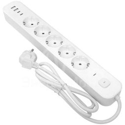 Удлинитель 5х5м IP20 2USB 2.4А+2type-C LUX 1.5кв.мм EKF UBA-LUX-505-TC