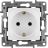 Механизм розетки 1-м СП Etika 2К+З 16А защ. шторки с заземл. винт. зажимы бел. Leg 672222