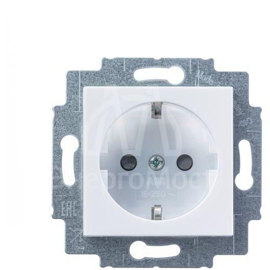 Розетка Levit с заземл. с защ. шторками 16А бел./ледяной ABB 2CHH203457A6001