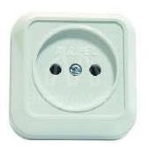 Розетка 1-м ОП 16А IP20 без заземл. квадратная бел. Makel 45102