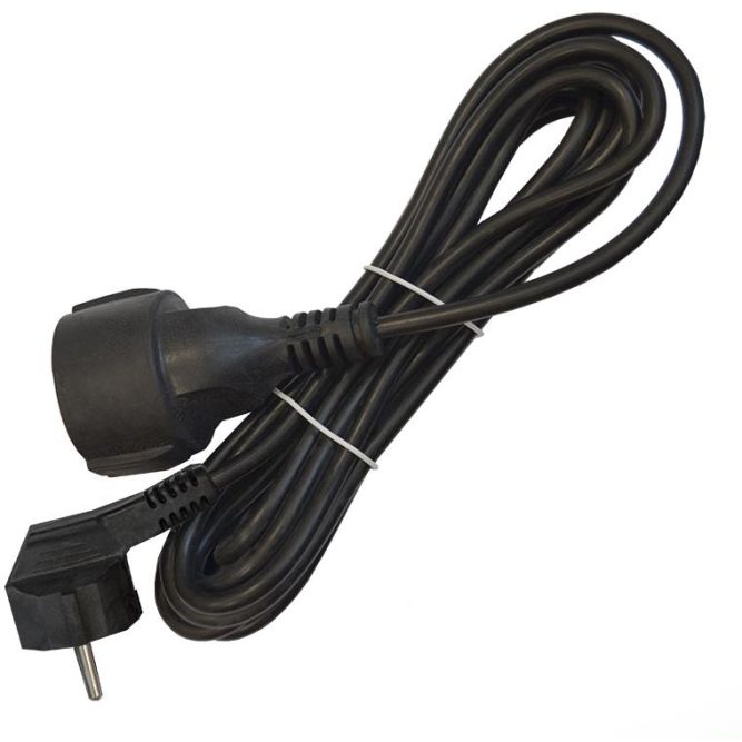 Удлинитель-шнур 1х5м с заземл. 16А IP20 ПВС 3х1 черн. DOMTOK 2359