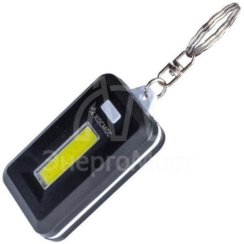 Фонарь брелок 1ВтCOBLED 3xAAA корпус ABS-пластик кольцо для ключей КОСМОС KOC203B