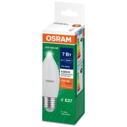 Лампа светодиодная LED G4 Value LVCLB60 7W/940 CRI95 7Вт 4000К 700лм свеча матов. E27 170-250В OSRAM 4058075579477