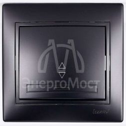 Выключатель проходной 1-кл. 1п СП Мира 10А IP20 со вставкой черн. бархат LEZARD 701-4242-105