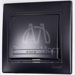 Выключатель проходной 1-кл. 1п СП Мира 10А IP20 со вставкой черн. бархат LEZARD 701-4242-105