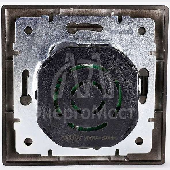 Выключатель проходной 1-кл. 1п СП Мира 10А IP20 со вставкой черн. бархат LEZARD 701-4242-105