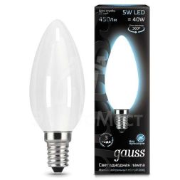 Лампа светодиодная Black Filament Свеча E14 5Вт 4100К OPAL Gauss 103201205