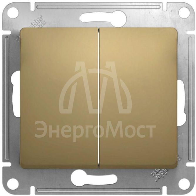 Механизм переключателя 2-кл. СП Glossa 10А IP20 (сх. 6/2) 10AX титан SchE GSL000465