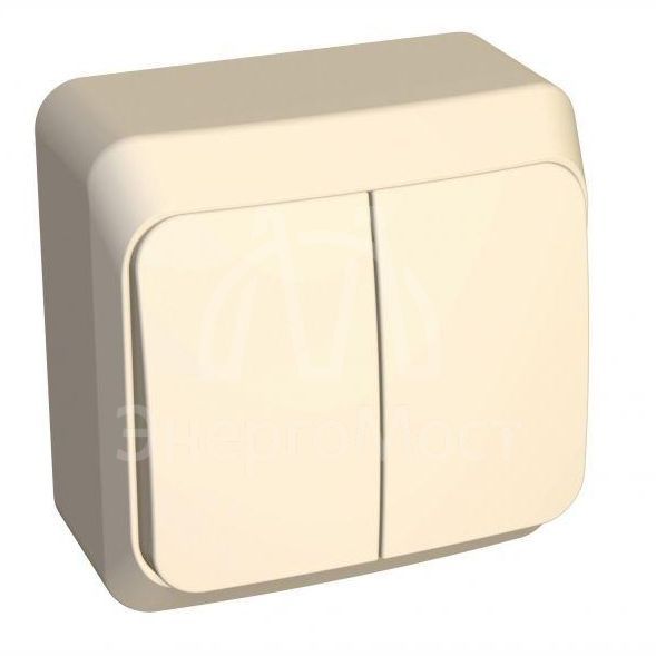 Выключатель 2-кл. ОП Этюд 10А IP20 с подсветкой крем. SchE BA10-006K