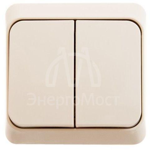 Выключатель 2-кл. ОП Этюд 10А IP20 с подсветкой крем. SchE BA10-006K