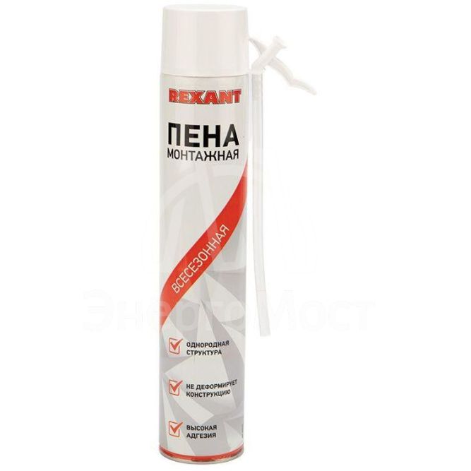 Пена монтажная всесезонная с трубочкой 50л Rexant 89-0905
