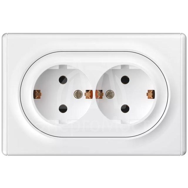 Розетка 2-м СП Florence 16А IP20 с заземл. винт. клеммы бел. 1E10401300 OneKeyElectro 2172767