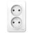 Розетка 2-м ОП Blanca 16А IP20 250В без заземл. без защ. шторок с металлич. пластиной бел. SE BLNRA000221