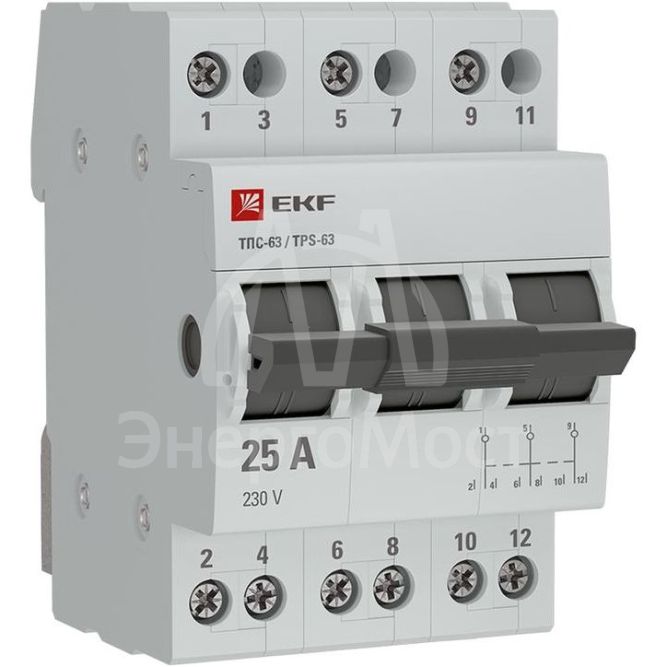 Переключатель трехпозиционный ТПС-63 3P 25А PROxima EKF TPS325