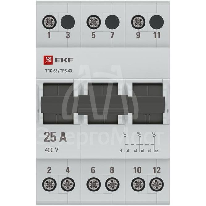 Переключатель трехпозиционный ТПС-63 3P 25А PROxima EKF TPS325