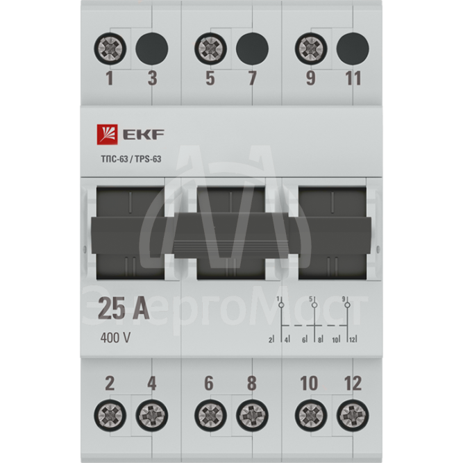 Переключатель трехпозиционный ТПС-63 3P 25А PROxima EKF TPS325