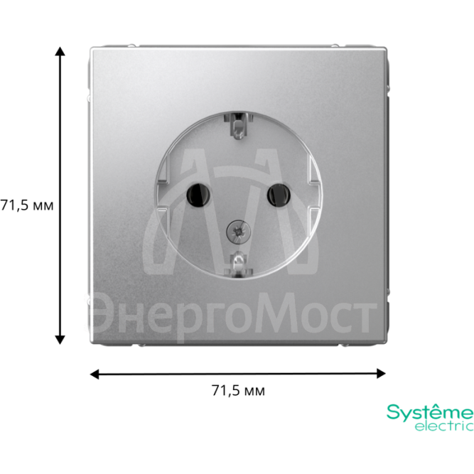 Розетка ArtGallery 16А с заземл. механизм алюм. SE GAL000343