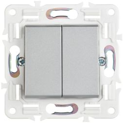 Выключатель проходной 2-кл. SKANDY 10А SK-V05S серебр. IEK SK-V22-0-10-K23