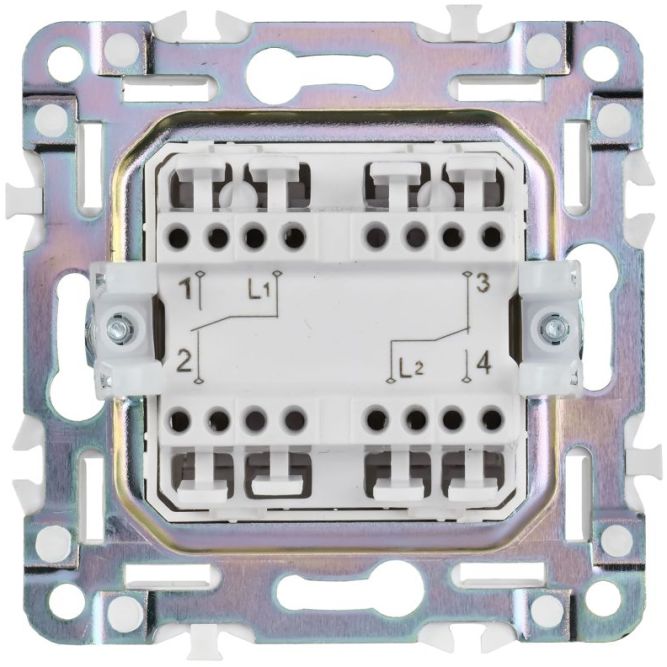 Выключатель проходной 2-кл. SKANDY 10А SK-V05S серебр. IEK SK-V22-0-10-K23