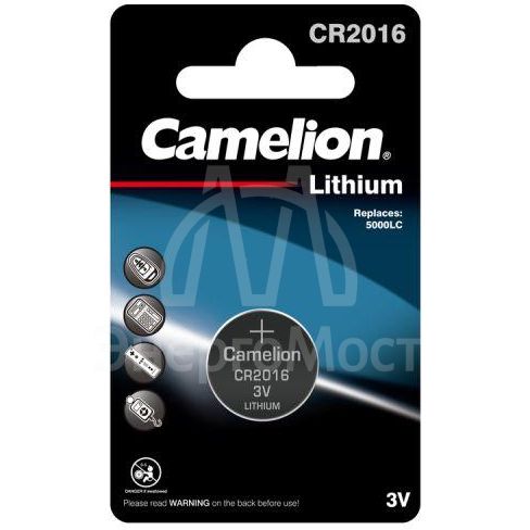 Элемент питания литиевый CR CR2016 BL-1 (блист.1шт) Camelion 3068