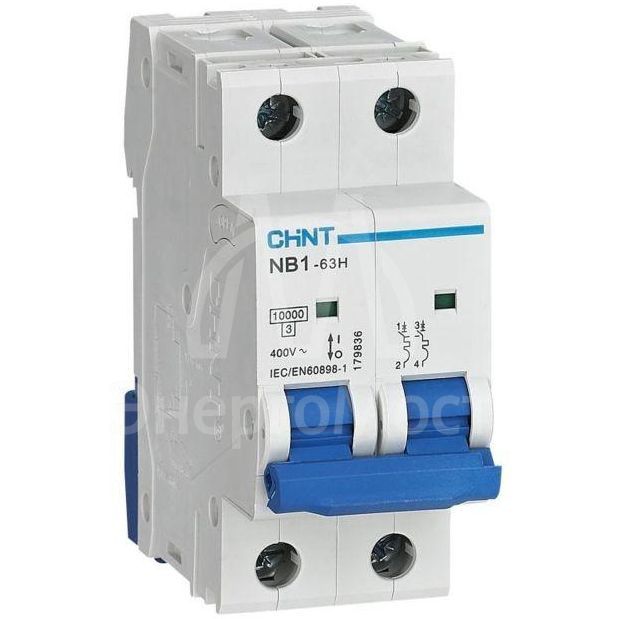 Выключатель автоматический модульный 2п C 6А 10кА NB1-63H (R) CHINT 179835