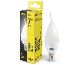 Лампа светодиодная CB35 7Вт свеча на ветру 3000К E14 230В IEK LLE-CB35-7-230-30-E14
