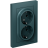 Розетка 2-м СП AtlasDesign 16А IP20 с заземл. в сборе изумруд SchE ATN000824