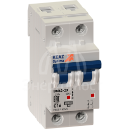 Выключатель автоматический модульный 2п C 50А 6кА OptiDin BM63-2C50-УХЛ3 КЭАЗ 260608