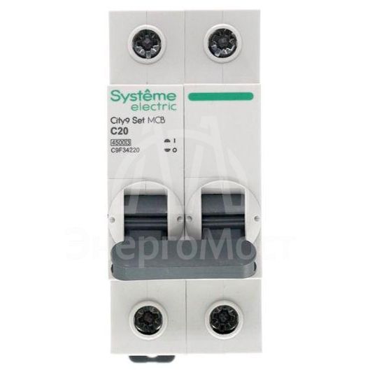 Выключатель автоматический (АВ) С 20А 2P 4.5кА 230В City9 Set SE C9F34220