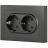 Розетка 2-м СП Accent 6-205-07 16А IP20 250В 2P+E Schuko AL/CU графит Intro Б0063496