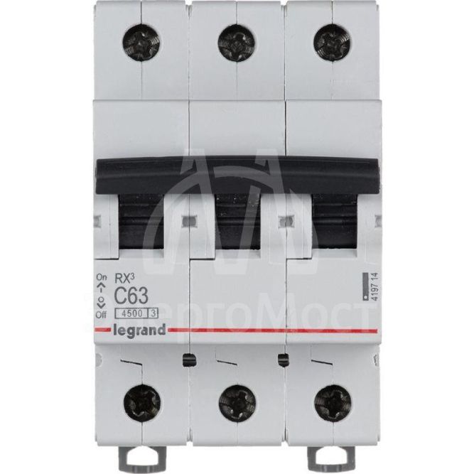 Выключатель автоматический модульный 3п C 63А 4.5кА RX3 Leg 419714