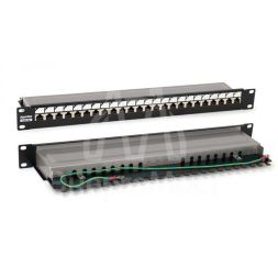 Патч-панель 19дюйм PP3-19-24-8P8C-C5E-SH-110D 1U 24 порта RJ45 полн. экран. кат.5e Dual IDC ROHS черн. Hyperline 246037