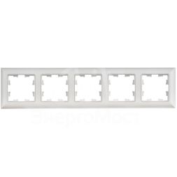 Рамка 5-м BRITE РУ-5-БрАБ арктич. бел./бел. IEK BR-M52-12-K91