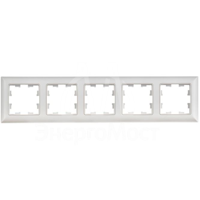 Рамка 5-м BRITE РУ-5-БрАБ арктич. бел./бел. IEK BR-M52-12-K91