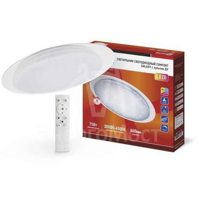 Светильник светодиодный COMFORT GALAXY 75Вт 230В 3000-6500К 6000лм 560х55мм с пультом ДУ IN HOME 4690612034812