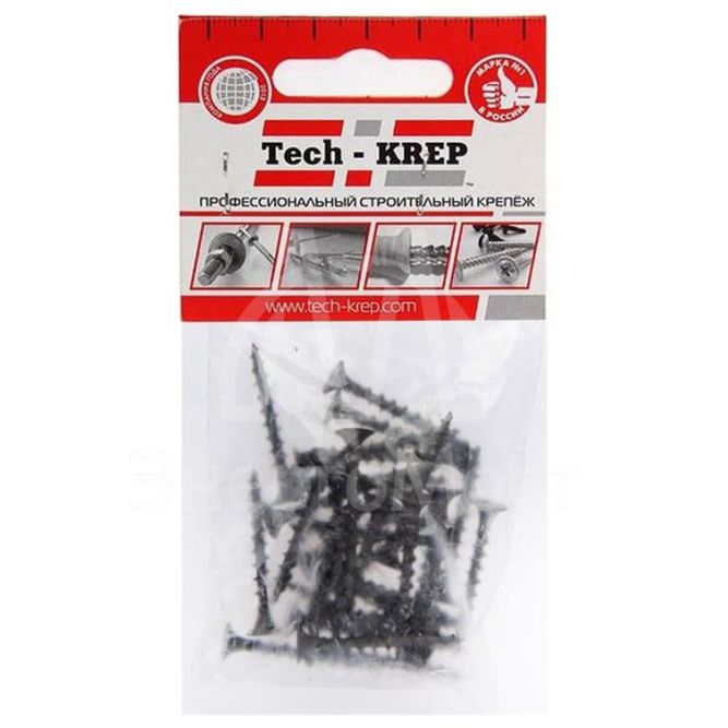 Саморез 3.8х35 гипсокартон-дерево (уп.30шт) пакет Tech-Krep 113128