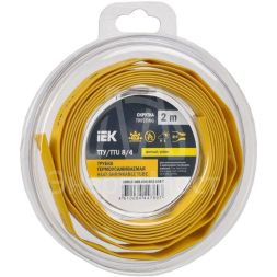 Трубка термоусадочная ТТУ нг-LS 8/4 желт. (уп.2м) IEK UDR12-008-004-002-K05-T