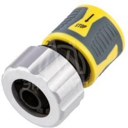 Коннектор для шланга быстросъемный 3/4дюйм с аквастопом с зажимной шайбой из цинка ЧЕТЫРЕ СЕЗОНА 62-0307-F