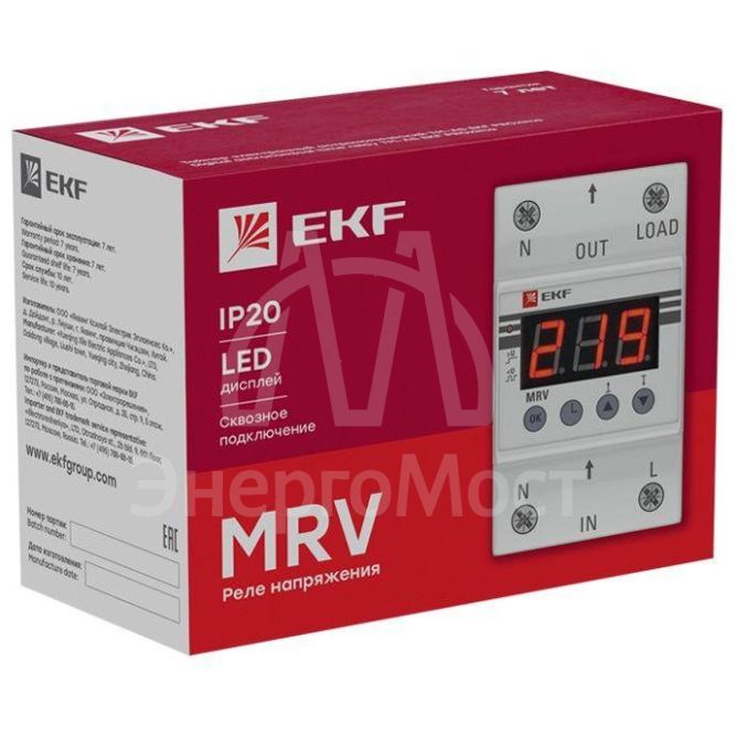 Реле напряжения с дисплеем MRV 63А PROxima EKF MRV-63A
