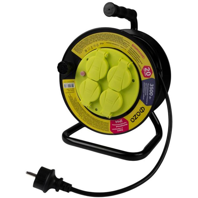 Удлинитель на катушке 4х20м с заземл. IP44 CRW-04-2000 ФАZА 5063839