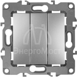 Механизм выключателя 3-кл. СП Эра12 10А IP20 12-1107-03 250В 10AX алюм. Эра Б0014671