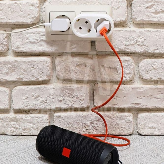 Двойник электрический 16 А с заземл. бел. Rexant 11-1075