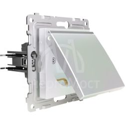 Розетка 1-м СП Pixel 16А IP20 с заземл. защ. шторки с крышкой механизм перламутр. TOKOV ELECTRIC TKE-PX-R1ZSW1-C04